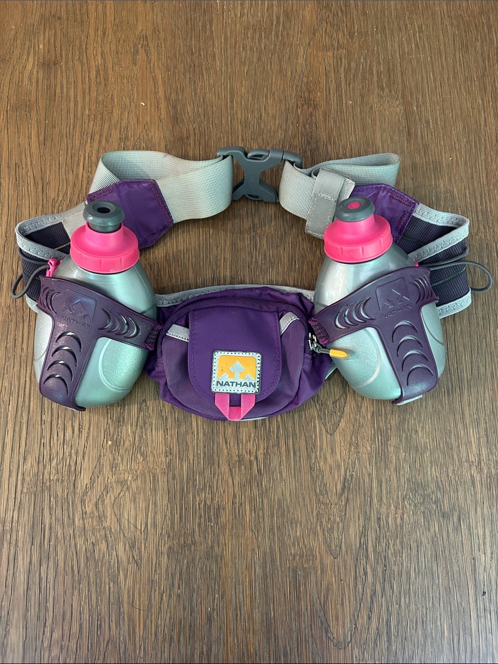 Nathan Dual Bottle Running Belt - Purple with Bottles